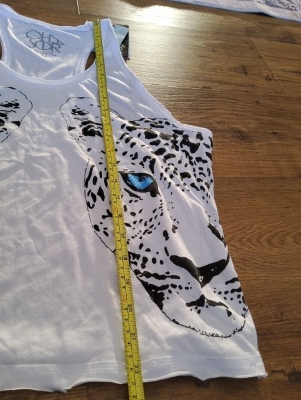 Chaser Racerback Tank Leopard Graphic Raw Edges NIP Medium - Picture 12 of 16